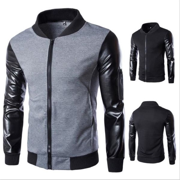 european autumn and winter style large size leather raglan sleeve men's fashion cardigan jacket, Black
european autumn and winter style large size leather raglan sleeve men's fashion cardigan jacket, Black