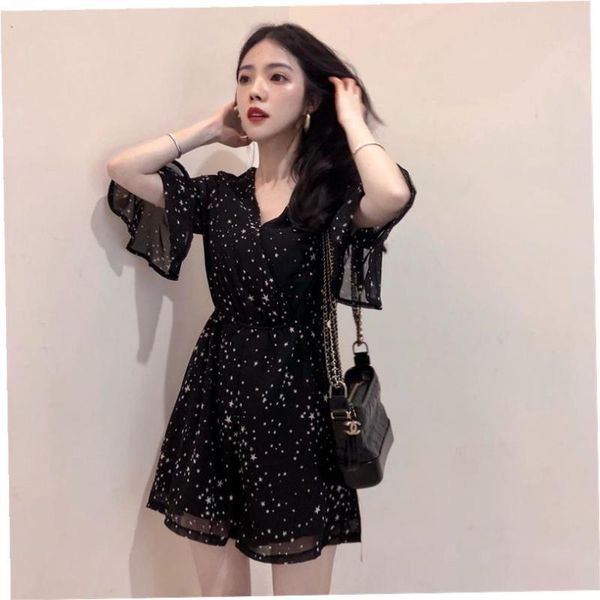 women's jumpsuits & rompers shorts female temperament casual high waist slimming wide leg pants chiffon stars v-neck jumpsuit, Black;white
women's jumpsuits & rompers shorts female temperament casual high waist slimming wide leg pants chiffon stars v-neck jumpsuit, Black;white