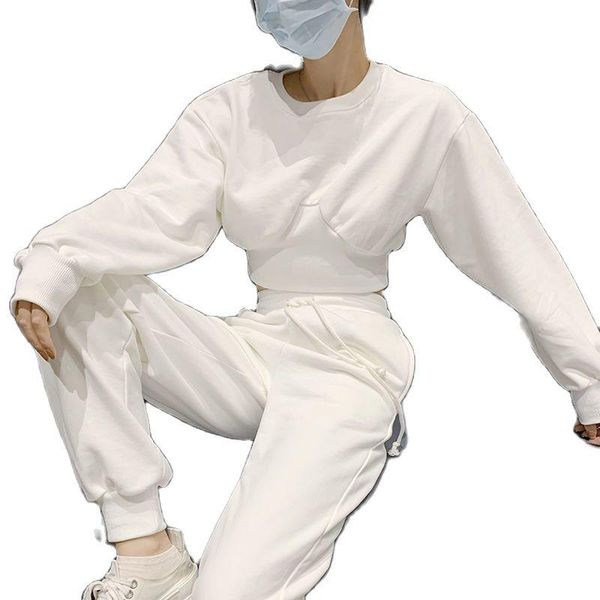 fashion suit sportswear women's jackets spring 2021 female korean style sweater + loose leg pants two piece set women, White
fashion suit sportswear women's jackets spring 2021 female korean style sweater + loose leg pants two piece set women, White