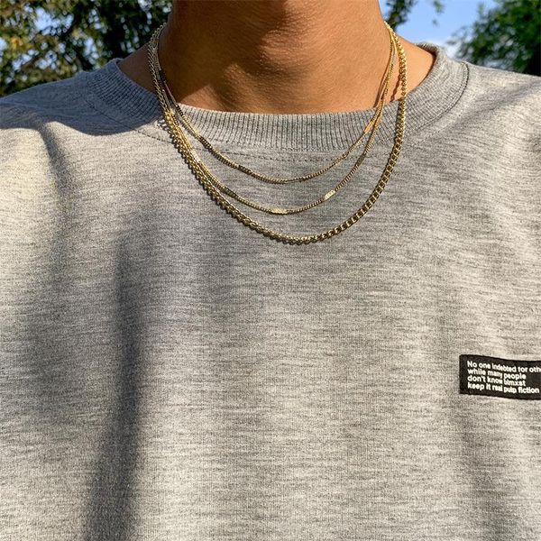 chains trendy hip-hop style shiny metal multi-layered necklace simple personality male and female party jewelry accessories, Silver
chains trendy hip-hop style shiny metal multi-layered necklace simple personality male and female party jewelry accessories, Silver