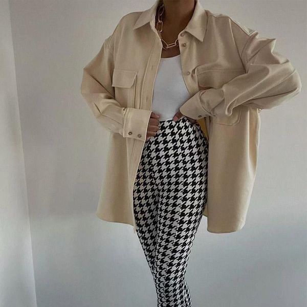 women's jackets spring and autumn casual solid color lapel long sleeve pocket decoration loose shirt jacket, Black;brown
women's jackets spring and autumn casual solid color lapel long sleeve pocket decoration loose shirt jacket, Black;brown