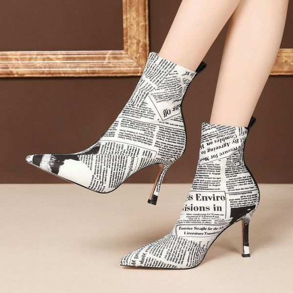 slim ladies elastic socks boots high heels ankle boots women print stretch fabric pointed toe spring autumn party dress shoes, Black
slim ladies elastic socks boots high heels ankle boots women print stretch fabric pointed toe spring autumn party dress shoes, Black