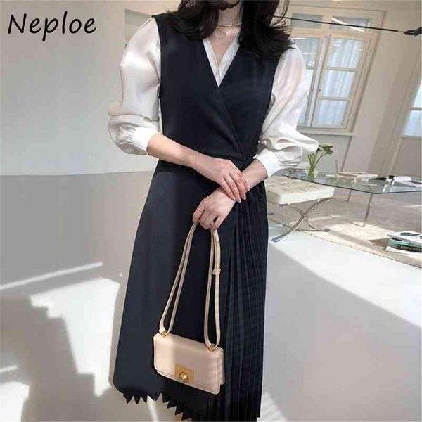 work style ol 2 pcs women set v neck long sleeve dress + high waist hip sleeveless a line vestidos spring suit 210422, White
work style ol 2 pcs women set v neck long sleeve dress + high waist hip sleeveless a line vestidos spring suit 210422, White