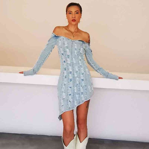 dresses denim off shoulder for women long sleeve hollow out tassel streetwear es female 2021 spring, Black;gray
dresses denim off shoulder for women long sleeve hollow out tassel streetwear es female 2021 spring, Black;gray