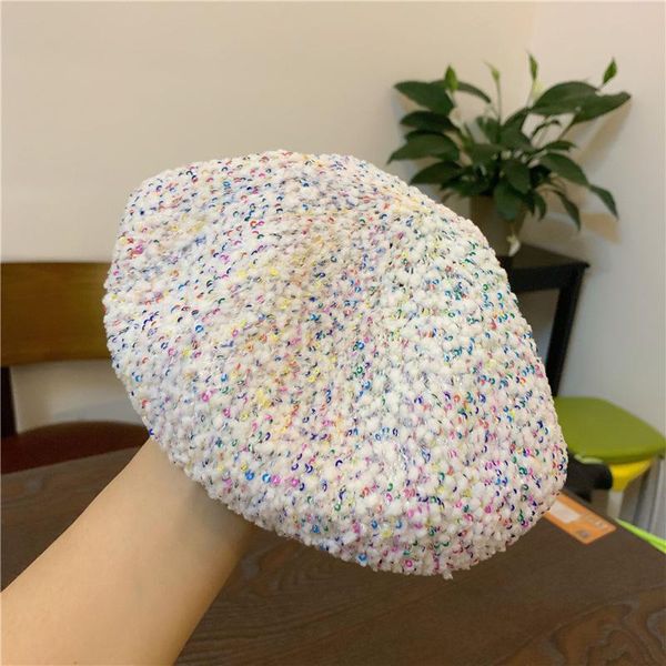 berets 2021 winter women fashion sequin painter bling beret hat stage performance cap adjustable knitted beanies octagonal, Blue;gray
berets 2021 winter women fashion sequin painter bling beret hat stage performance cap adjustable knitted beanies octagonal, Blue;gray