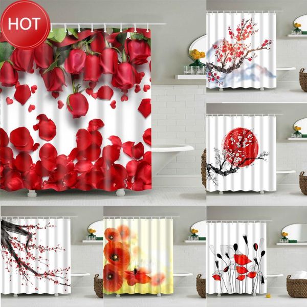 shower curtains japanese style cherry blossoms red rose bathroom curtain frabic waterproof polyester with hooks
shower curtains japanese style cherry blossoms red rose bathroom curtain frabic waterproof polyester with hooks