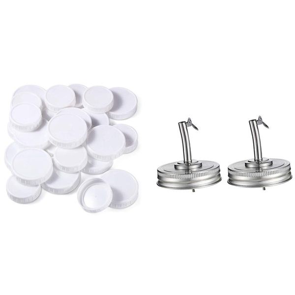 kitchen storage & organization 20x plastic regular mouth mason jar lids 2 pieces oil spout lid pour with caps compatible
kitchen storage & organization 20x plastic regular mouth mason jar lids 2 pieces oil spout lid pour with caps compatible