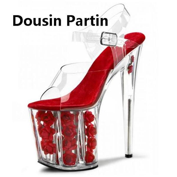 customized stilettos women shoes platform summer sandal pvc clear transparent strappy buckle high heel sandals rose heels, Black 
customized stilettos women shoes platform summer sandal pvc clear transparent strappy buckle high heel sandals rose heels, Black