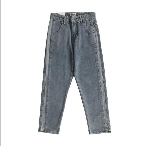 women's jeans spring retro side spell color striped high waist denim pants, Blue
women's jeans spring retro side spell color striped high waist denim pants, Blue
