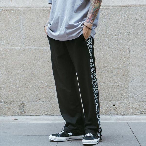 men's pants cashew flowers contrast paneled sweatpants mens loose drawstring jogger elastic waist casual trousers men, Black
men's pants cashew flowers contrast paneled sweatpants mens loose drawstring jogger elastic waist casual trousers men, Black