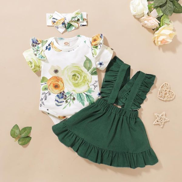 kids clothes set infant girls ruffles floral print romper bodysuit+suspender skirts outfits baby girl vestiti neonata clothing sets, White
kids clothes set infant girls ruffles floral print romper bodysuit+suspender skirts outfits baby girl vestiti neonata clothing sets, White