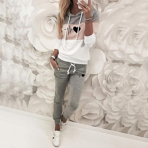 autumn winter tracksuit 2 piece womens tracksuits set print hoodies pants sportwear sports suit hooded sweatshirt female clothes, Gray
autumn winter tracksuit 2 piece womens tracksuits set print hoodies pants sportwear sports suit hooded sweatshirt female clothes, Gray
