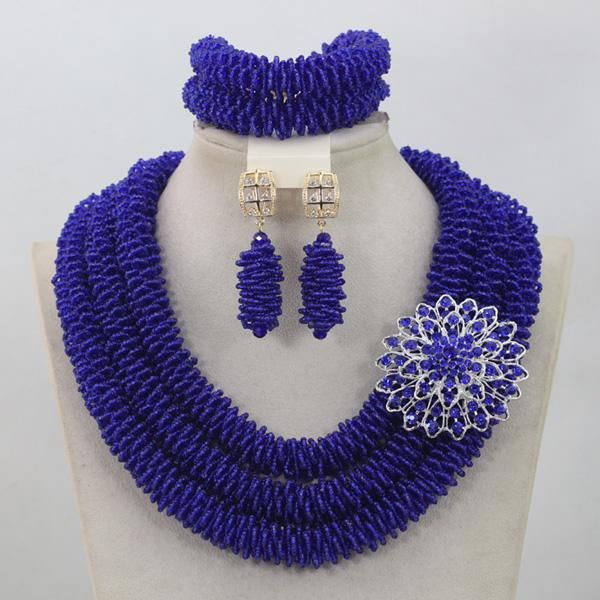 earrings & necklace trendy royal blue nigerian bridesmaid crystal set wedding&events lady african beads jewelry qw683, Silver
earrings & necklace trendy royal blue nigerian bridesmaid crystal set wedding&events lady african beads jewelry qw683, Silver