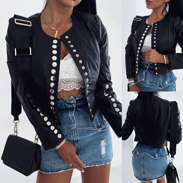 women's jackets fashion long sleeve outwear motorcycle leather solid coat spring and autumn jacket for women slim short pockets, Black;brown
women's jackets fashion long sleeve outwear motorcycle leather solid coat spring and autumn jacket for women slim short pockets, Black;brown