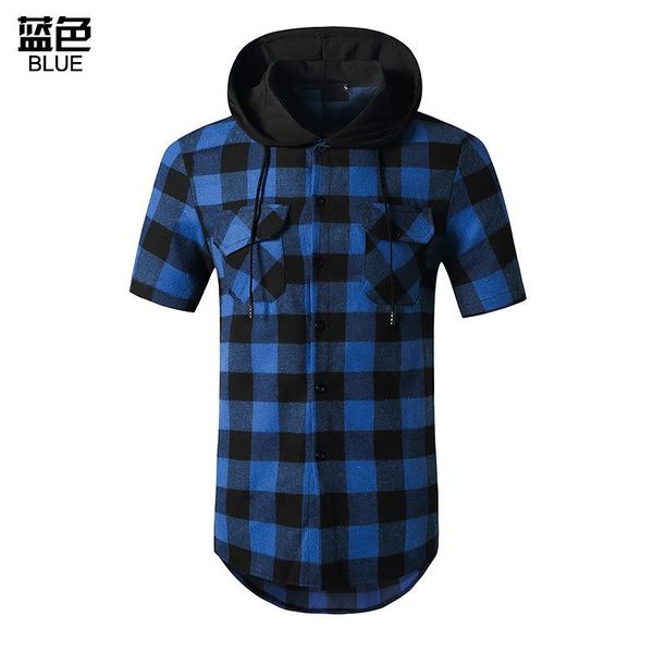 men's casual shirts plaid flannel shirt mens fashion clothing trends short sleeve hoodie, White;black
men's casual shirts plaid flannel shirt mens fashion clothing trends short sleeve hoodie, White;black