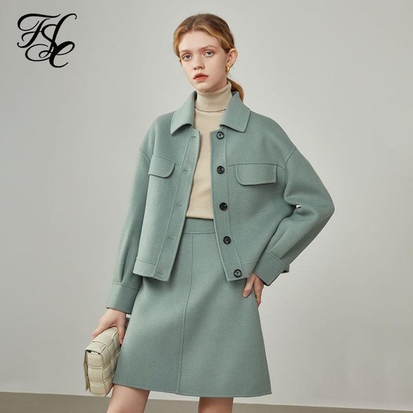 women's wool & blends fansilanen winter short coat black double-sided woolen a-line skirt female green cashmere two-piece suit
women's wool & blends fansilanen winter short coat black double-sided woolen a-line skirt female green cashmere two-piece suit