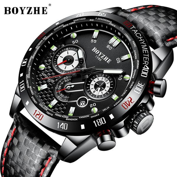 boyzhe fashion sports watches men automatic waterproof clocks mechanical leather chronography clock relogios masculino 2019, Slivery;brown
boyzhe fashion sports watches men automatic waterproof clocks mechanical leather chronography clock relogios masculino 2019, Slivery;brown