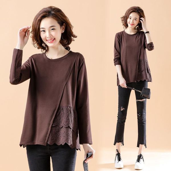 women's t-shirt 2022 autumn spring o neck cotton long sleeve fashion korean style hollow solid oversized t shirt x119, White
women's t-shirt 2022 autumn spring o neck cotton long sleeve fashion korean style hollow solid oversized t shirt x119, White