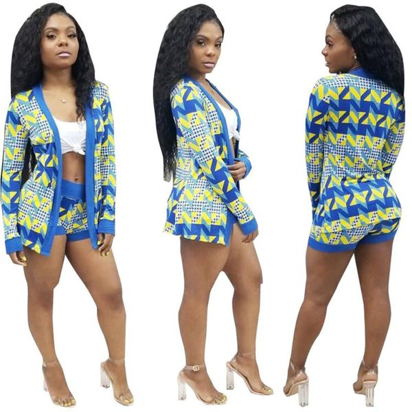 color block women sets casual long sleeve cardigan coat with shorts two piece set o neck geometric print outfit women's tracksuits, Gray
color block women sets casual long sleeve cardigan coat with shorts two piece set o neck geometric print outfit women's tracksuits, Gray