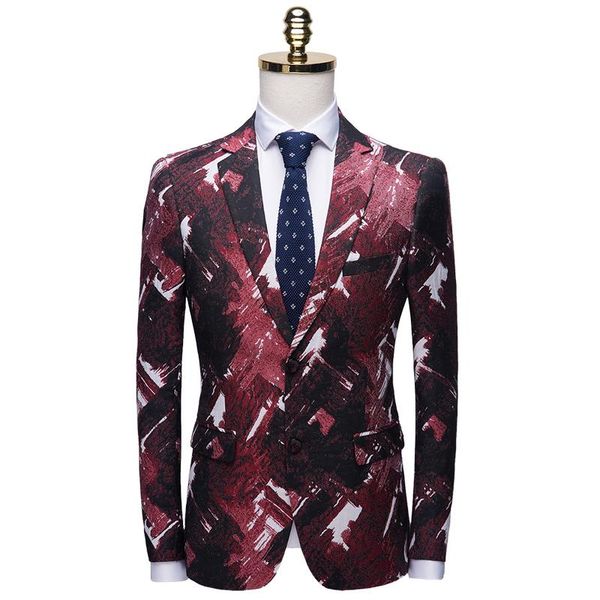 red printed blazer men casual business stage suit jacket slim fi long sleeve night club blazers event party terno costume men's suits, White;black
red printed blazer men casual business stage suit jacket slim fi long sleeve night club blazers event party terno costume men's suits, White;black