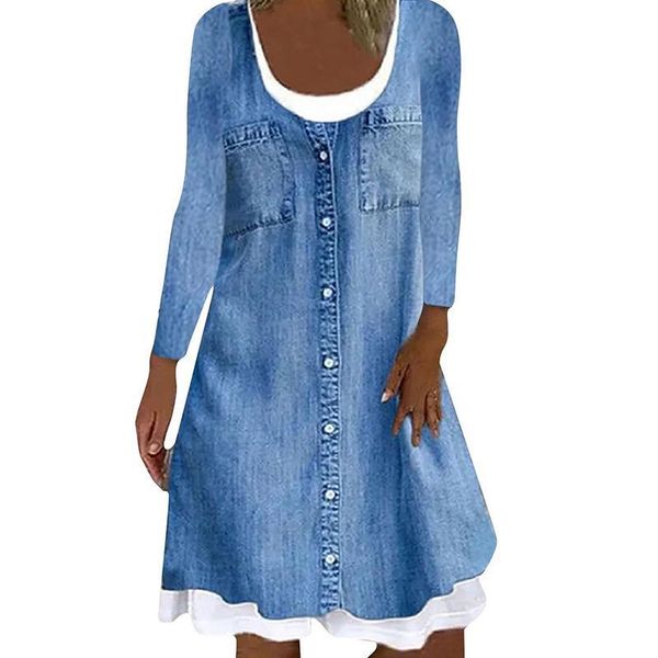 casual dresses elegant digital print fake two-piece denim long-sleeved dress women autumn winter loose vintage fashion, Black;gray
casual dresses elegant digital print fake two-piece denim long-sleeved dress women autumn winter loose vintage fashion, Black;gray