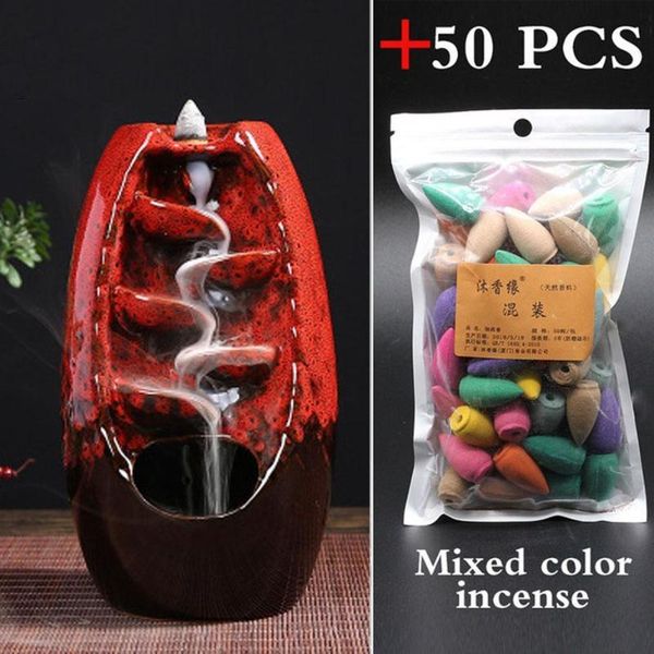 backflow incense burner waterfall smoke censer cone holder home ornament for office teahouse + gift 50pcs fragrance lamps
backflow incense burner waterfall smoke censer cone holder home ornament for office teahouse + gift 50pcs fragrance lamps