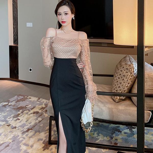 casual dresses aristocratic elegance brought a word nets yarn long-sleeved dress cultivate morality split package hip women, Black;gray
casual dresses aristocratic elegance brought a word nets yarn long-sleeved dress cultivate morality split package hip women, Black;gray