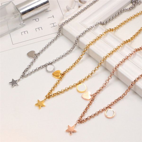 cute star pendant necklaces heart letters necklace women titanium steel jewelrys classic designer for girls jewelry, Silver
cute star pendant necklaces heart letters necklace women titanium steel jewelrys classic designer for girls jewelry, Silver