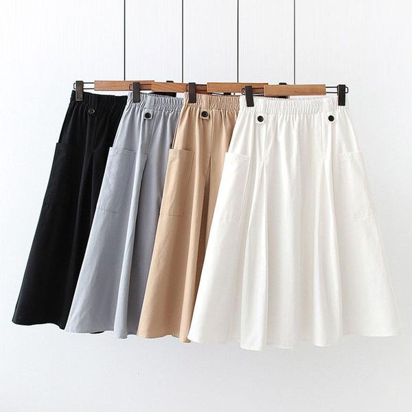 skirts women a-line summer cotton skirt elegant solid elastic waist girls casual pocket office ladies midi black white
skirts women a-line summer cotton skirt elegant solid elastic waist girls casual pocket office ladies midi black white