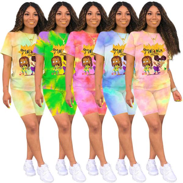 cartoon printed women designer tracksuit summer shorts set two piece casual sportswear tie dye t-shirt shorts outfits dhl, White
cartoon printed women designer tracksuit summer shorts set two piece casual sportswear tie dye t-shirt shorts outfits dhl, White