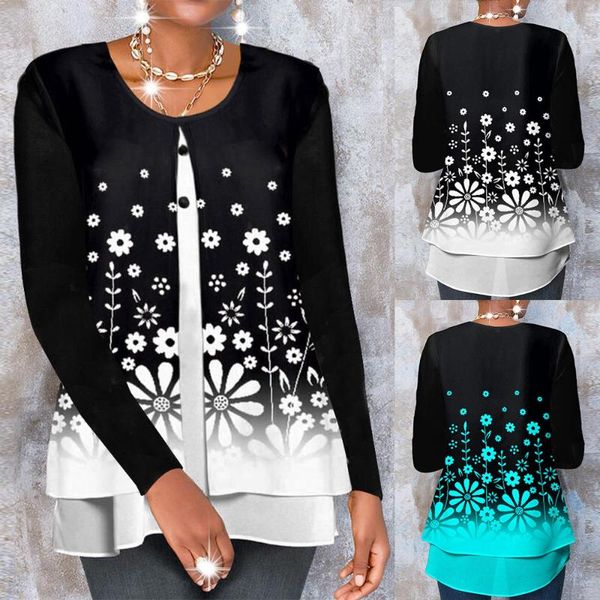 women's blouses & shirts round neck ruffle gradient blouse floral print ladies t-shirt basic long sleeve fashion casual women tshirt t, White
women's blouses & shirts round neck ruffle gradient blouse floral print ladies t-shirt basic long sleeve fashion casual women tshirt t, White