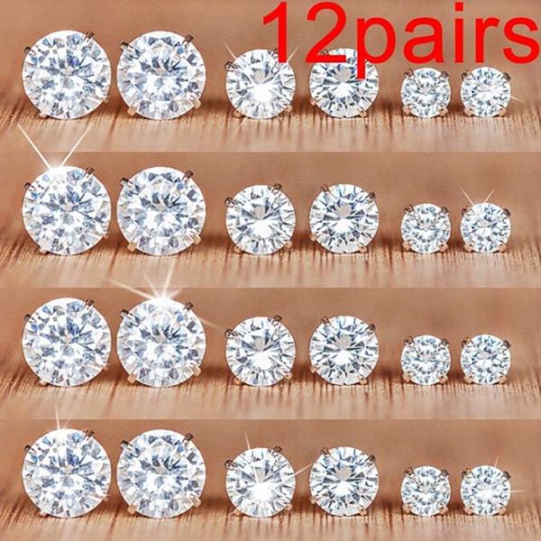 6/12 pairs classic fashion color cz element stud earrings for women crystal zircon studs earring mens jewelry wholesale, Golden
6/12 pairs classic fashion color cz element stud earrings for women crystal zircon studs earring mens jewelry wholesale, Golden