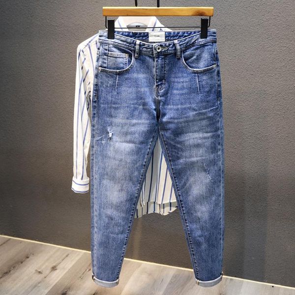 men's jeans spring autumn ly fashion men retro blue ripped denim trousers vintage designer slim fit pencil pants homme
men's jeans spring autumn ly fashion men retro blue ripped denim trousers vintage designer slim fit pencil pants homme