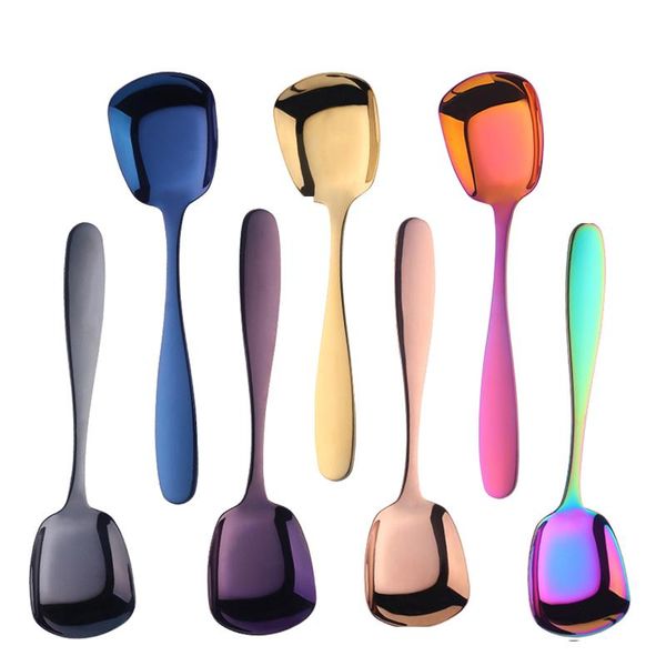 spoons stainless steel square dinner rice dinnerware child long handle drink spoon for ice cream plat bottom 
spoons stainless steel square dinner rice dinnerware child long handle drink spoon for ice cream plat bottom