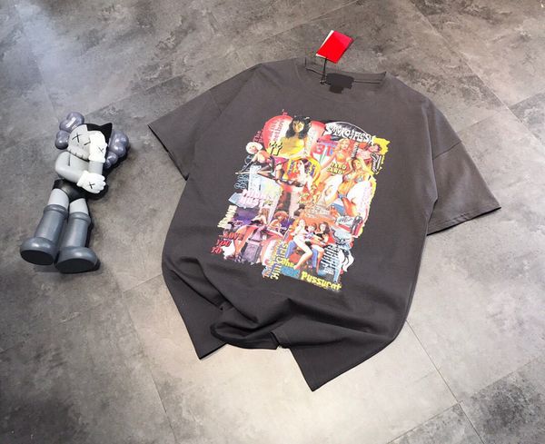 design clothing graffiti poster movie large print loose men's and women's half sleeve dark gray t-shirt qingdao, White
design clothing graffiti poster movie large print loose men's and women's half sleeve dark gray t-shirt qingdao, White