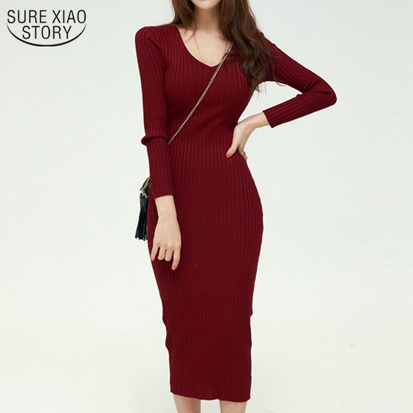solid vintage long sleeve dress knit sweater women v neck winter midi for clothing robe femme 12700 210508, Black;gray
solid vintage long sleeve dress knit sweater women v neck winter midi for clothing robe femme 12700 210508, Black;gray