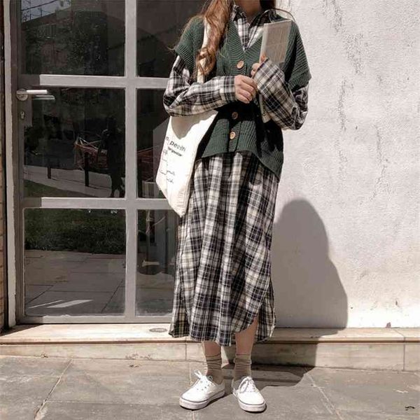 s xl plus size spring dress girls boho party plaid female vintage print long sleeve women es robe vestido 210423, White
s xl plus size spring dress girls boho party plaid female vintage print long sleeve women es robe vestido 210423, White