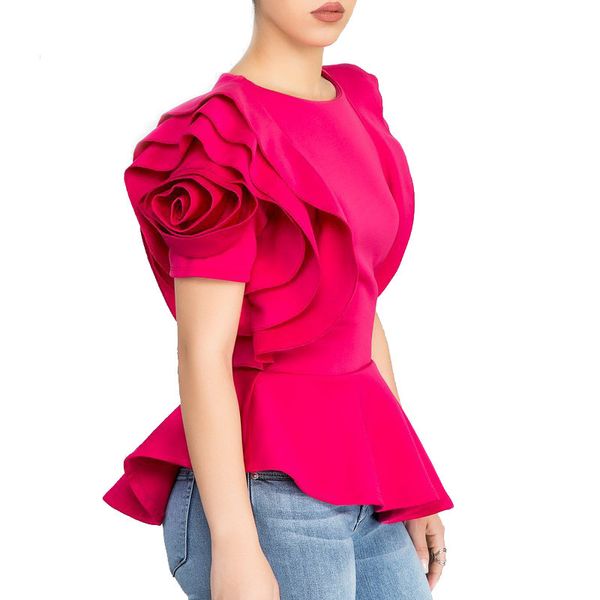 korean style fashion ruffle sleeve blouse women elegant round neck slim office shirts ladies summer for women 2021, Black;white
korean style fashion ruffle sleeve blouse women elegant round neck slim office shirts ladies summer for women 2021, Black;white