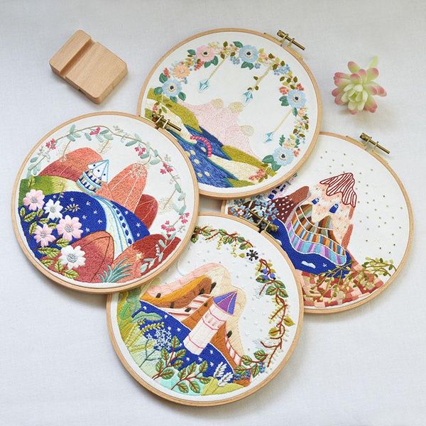 other arts and crafts diy stamped embroidery kit european style flowers scenery tower pattern with hoop floss threads needles for beginners
other arts and crafts diy stamped embroidery kit european style flowers scenery tower pattern with hoop floss threads needles for beginners