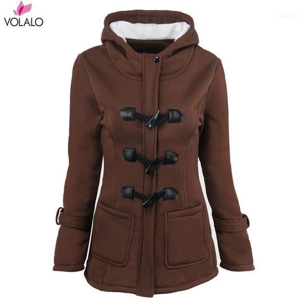 winter spring autumn women outdoor hooded horn leather buckle solid coat and jacket outwear plus size 6xl1, Black
winter spring autumn women outdoor hooded horn leather buckle solid coat and jacket outwear plus size 6xl1, Black
