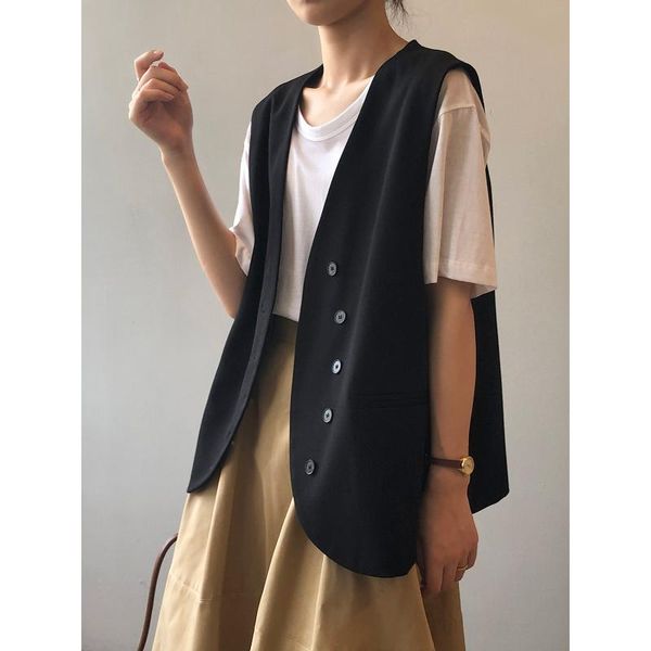women's vests suit vest women 2021 early autumn style british v-neck loose sleeveless waistcoat jacket 80116, Black;white
women's vests suit vest women 2021 early autumn style british v-neck loose sleeveless waistcoat jacket 80116, Black;white
