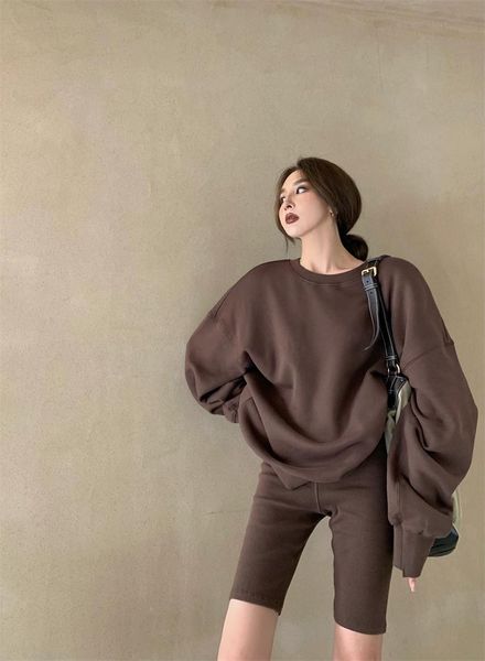 women's tracksuits oversized two-piece hoodie, casual sportswear, loose shorts, fashion, fall 2021 series, Gray
women's tracksuits oversized two-piece hoodie, casual sportswear, loose shorts, fashion, fall 2021 series, Gray