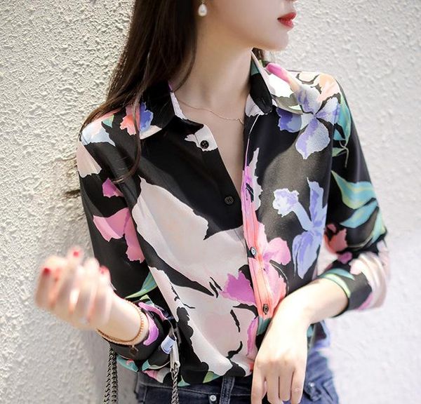 luxury fashion women flower prints silk long sleeve shirt female ol casual blouse women's blouses & shirts, White
luxury fashion women flower prints silk long sleeve shirt female ol casual blouse women's blouses & shirts, White