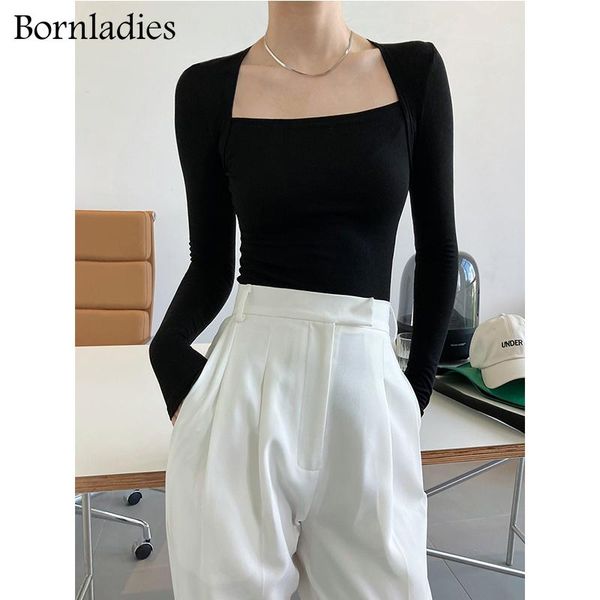 women's t-shirt bornladies summer autumn fake two-piece female green t shirts casual skinny bodycone tees women cotton long sleeve, White
women's t-shirt bornladies summer autumn fake two-piece female green t shirts casual skinny bodycone tees women cotton long sleeve, White