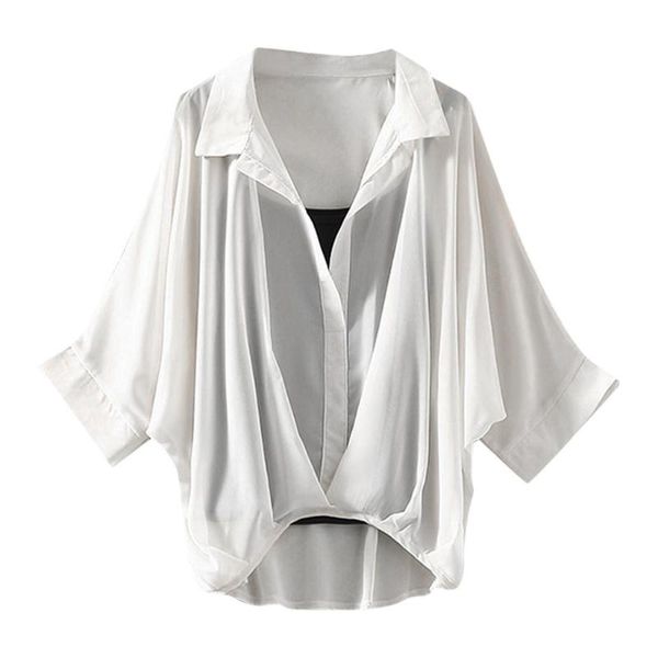 women's blouses & shirts blousesfashion female turn-down collar solid short batwing sleeve shirt body casual elegant style blusas #yl, White
women's blouses & shirts blousesfashion female turn-down collar solid short batwing sleeve shirt body casual elegant style blusas #yl, White