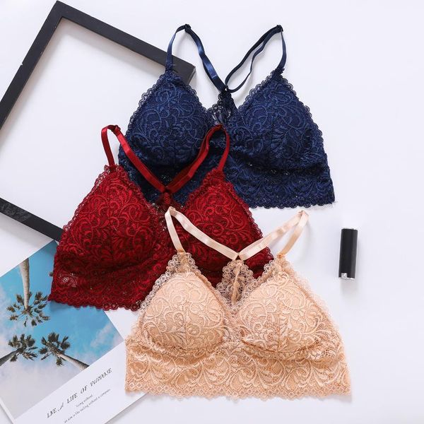bras wireless bra ladies lingerie lace seamless push-ups pad underwear black white blue red women, Red;black
bras wireless bra ladies lingerie lace seamless push-ups pad underwear black white blue red women, Red;black