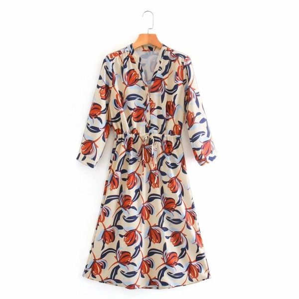 casual dresses women flower digital print waist drawstring a-line dress female v neck nine quarter sleeve clothes fashion loose vestido d688, Black;gray
casual dresses women flower digital print waist drawstring a-line dress female v neck nine quarter sleeve clothes fashion loose vestido d688, Black;gray