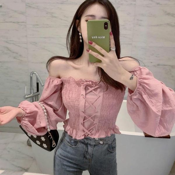 women's t-shirt shirts women square collar solid bandage korean style chic leisure arrival vintage streetwear womens daily fashion, White
women's t-shirt shirts women square collar solid bandage korean style chic leisure arrival vintage streetwear womens daily fashion, White