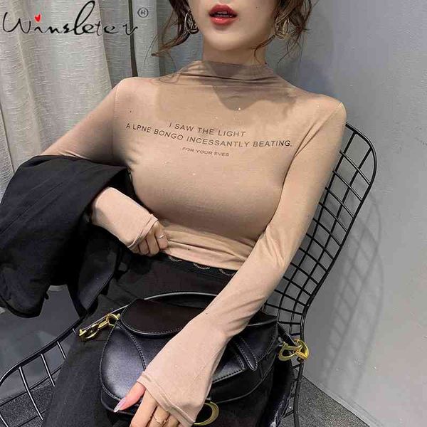 women's t-shirt spring autumn european clothes t-shirt fashion letter shiny women ropa mujer bottoming shirt long sleeve, White
women's t-shirt spring autumn european clothes t-shirt fashion letter shiny women ropa mujer bottoming shirt long sleeve, White