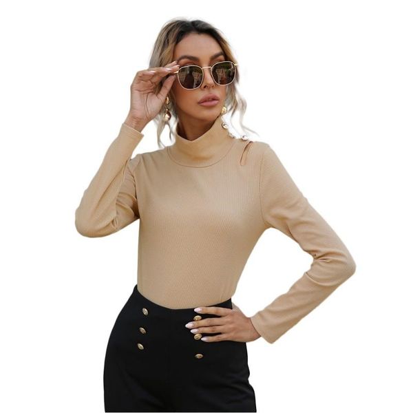 women's t-shirt s-2xl standing collar button long sleeve t shirt 2021 spring and summer pure color casual, White
women's t-shirt s-2xl standing collar button long sleeve t shirt 2021 spring and summer pure color casual, White